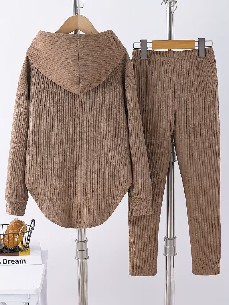 Berenika - Top Casuale Con Cappuccio e Leggings