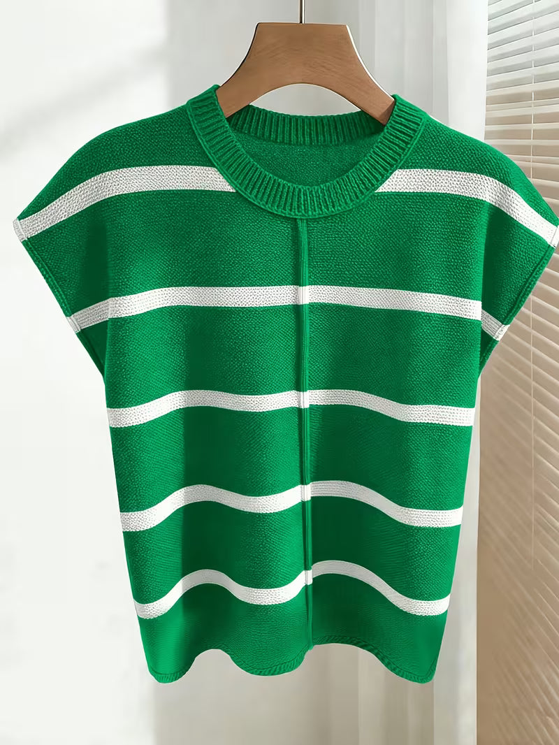 Enila - Maglione a Righe in Maglia Con Scollo Rotondo