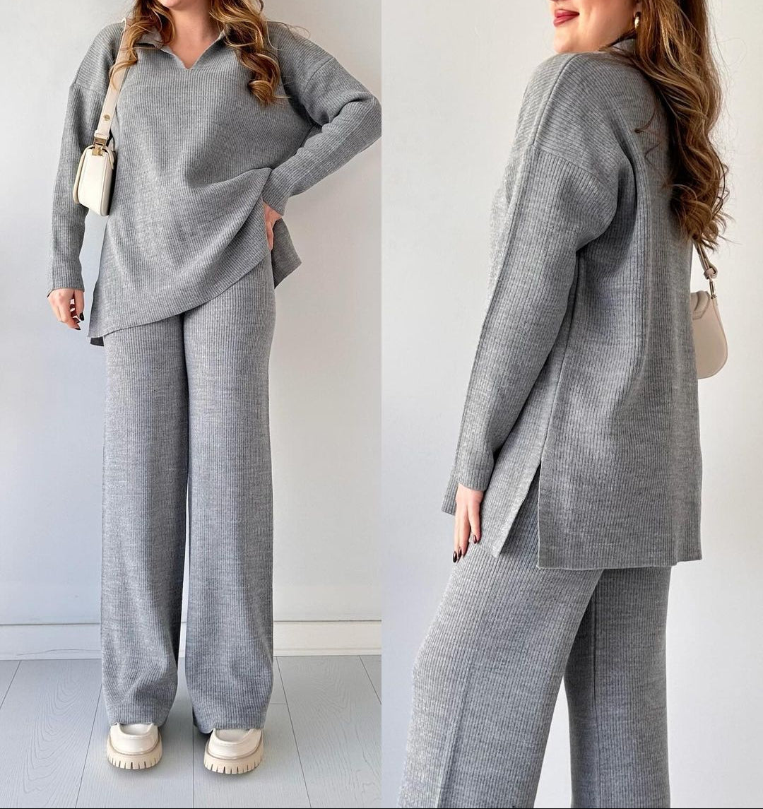 Alyana – Set da salotto a due pezzi in maglia a coste