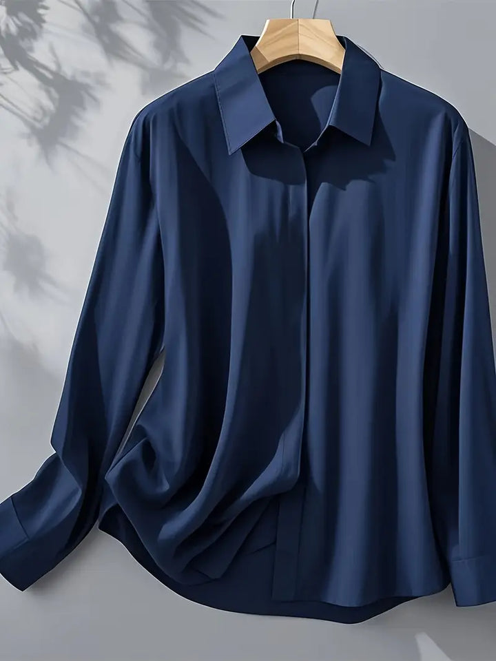 Amiliana - Elegante Camicia a Maniche Lunghe ConBottoni