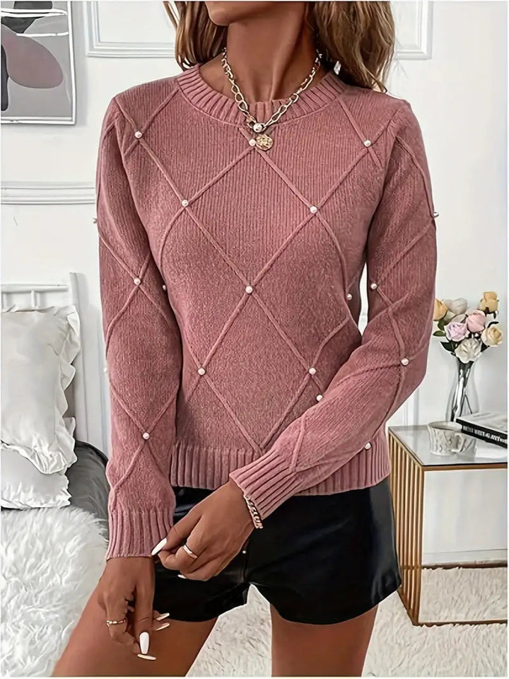 Turid - Elegante Maglione Lavorato a Maglia Con Maniche Lunghe