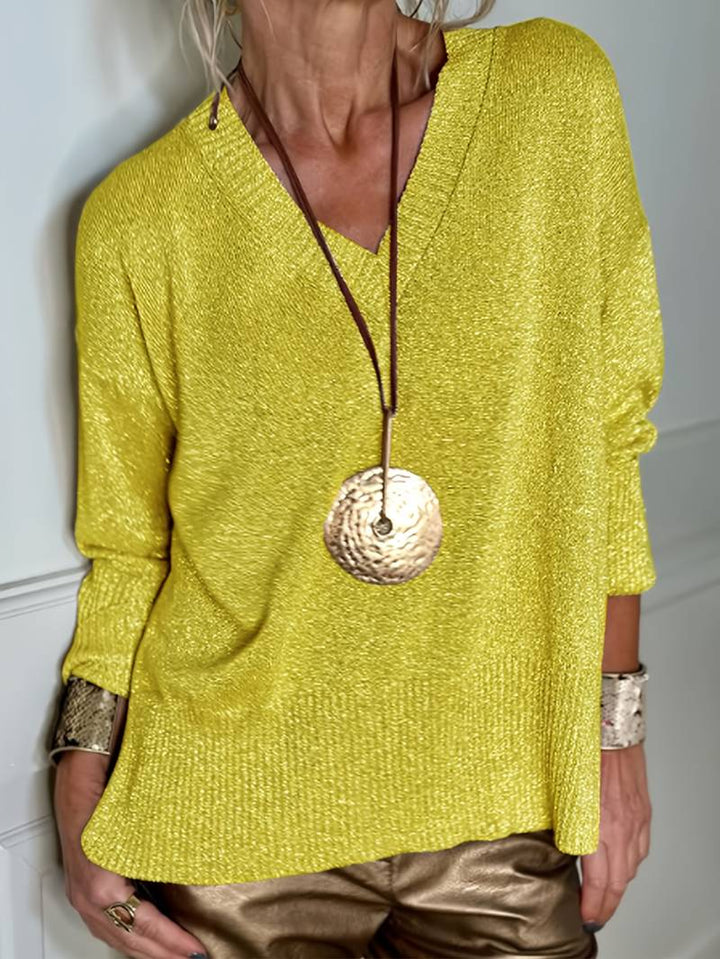Migle - Maglione a Maniche Lunghe Con Scollo a V