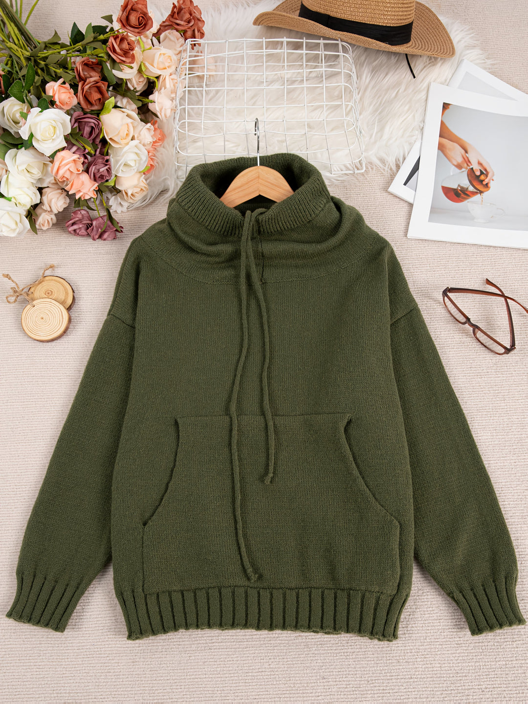 Zelina - Maglione a Maniche Lunghe Con Tasca