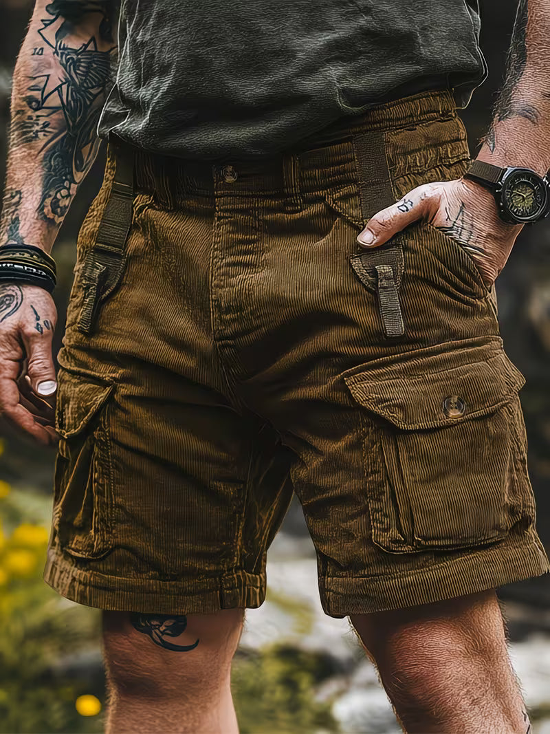 Jorit - Pantaloncini Merci in Velluto a Coste Con Trama 3D