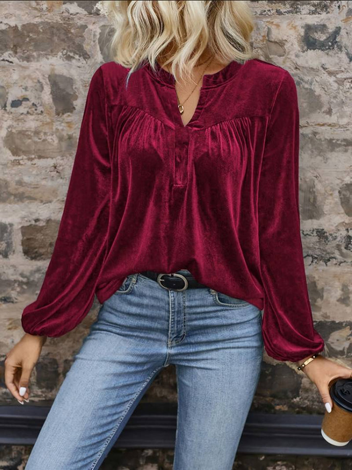 Lihi - Maglia Comoda a Maniche Lunghe Con Scollo a V