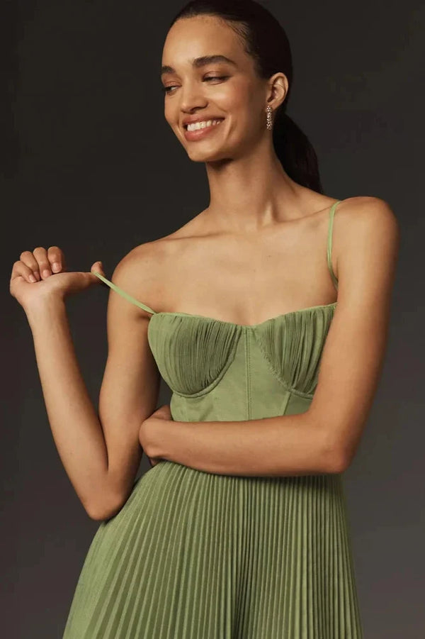 Nahia - Abito Lungo Con Bustier e Pieghe