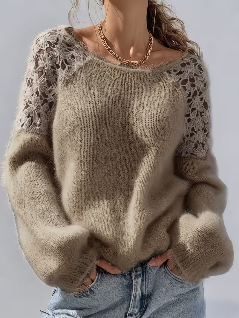 Dobrina - Maglione Con Spalle Scoperte In Pizzo Traforato