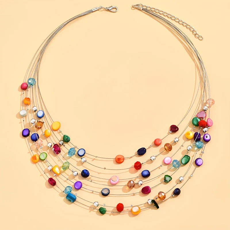 Mabelline - Elegante Collana Bohémien a Più Fili con Gerline