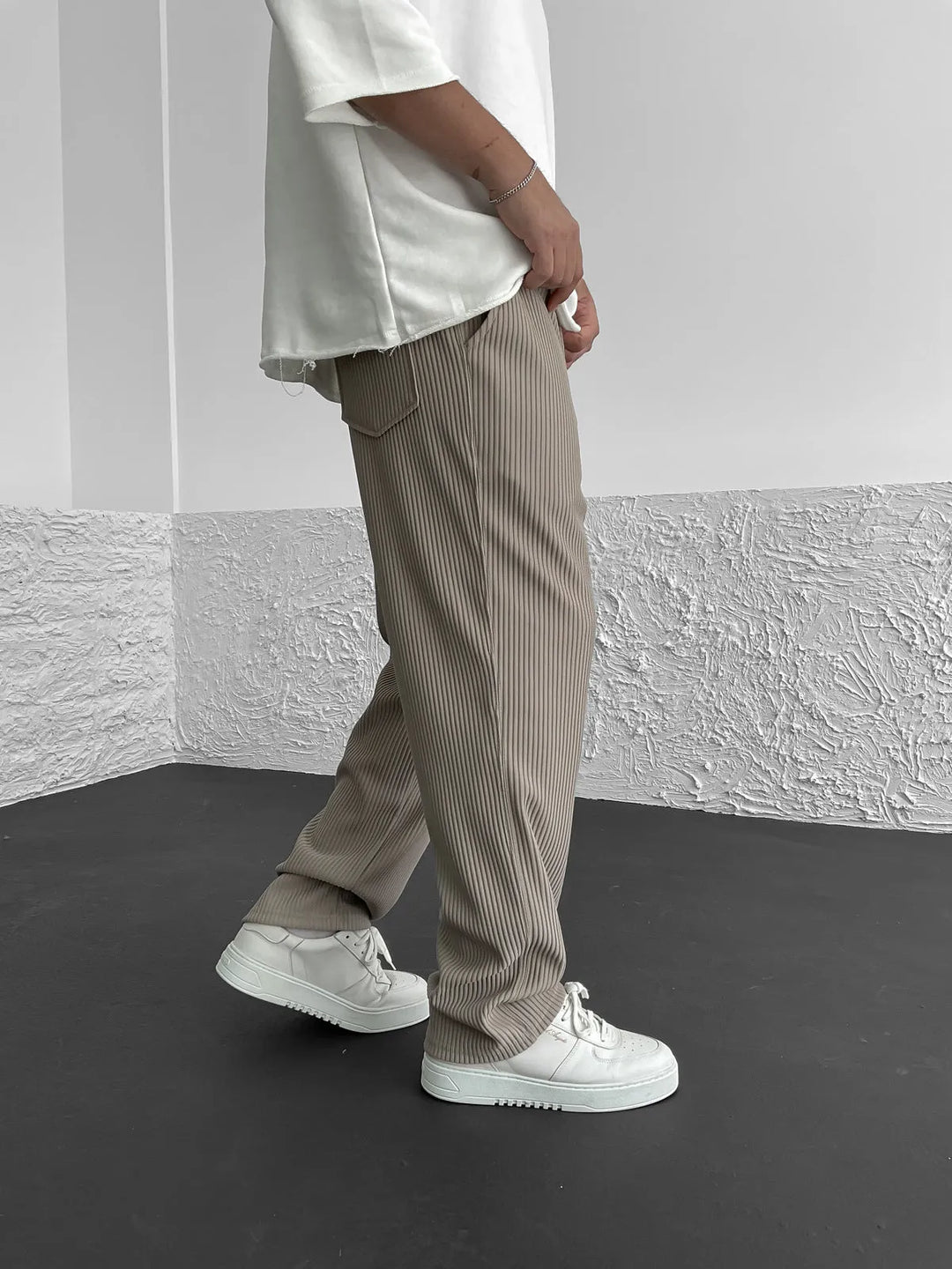 Wigand – Pantaloni In Spandex a Coste Comfort