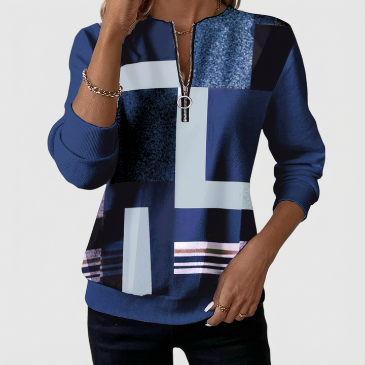 Nivah - Elegante Felpa Con Mezza Zip
