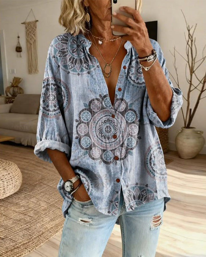 Nirita - Maglia a Maniche Lunghe Con Stampa Mandala