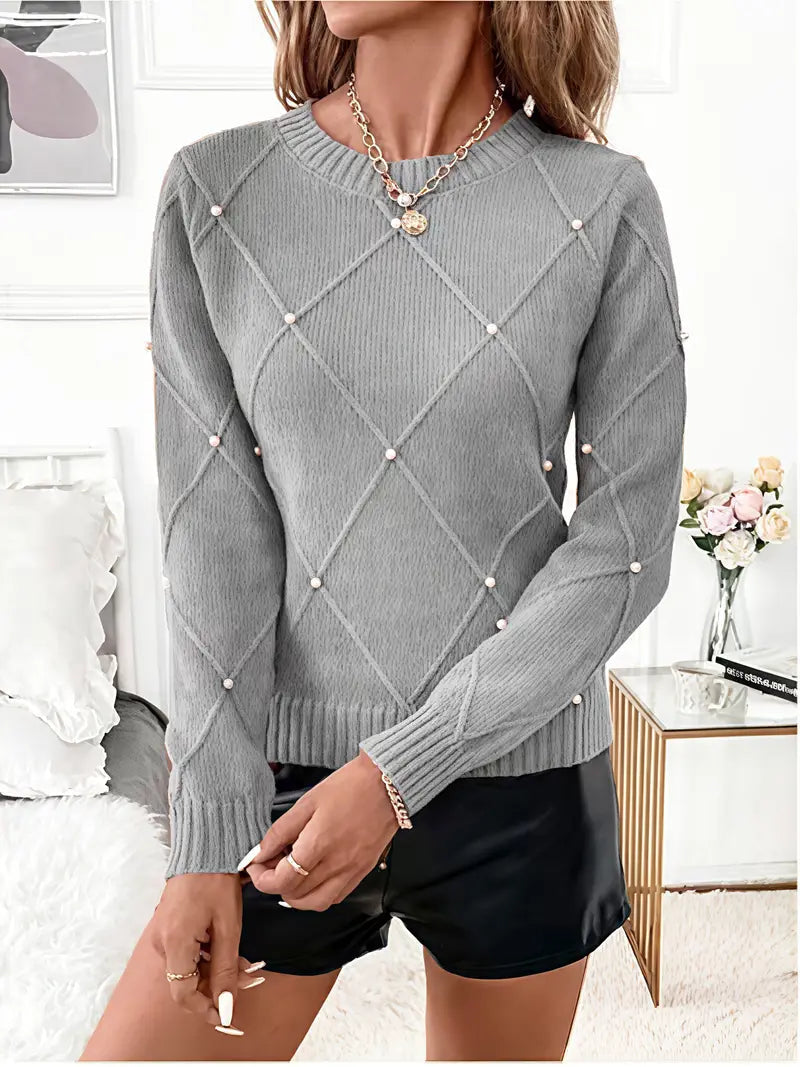 Turid - Elegante Maglione Lavorato a Maglia Con Maniche Lunghe