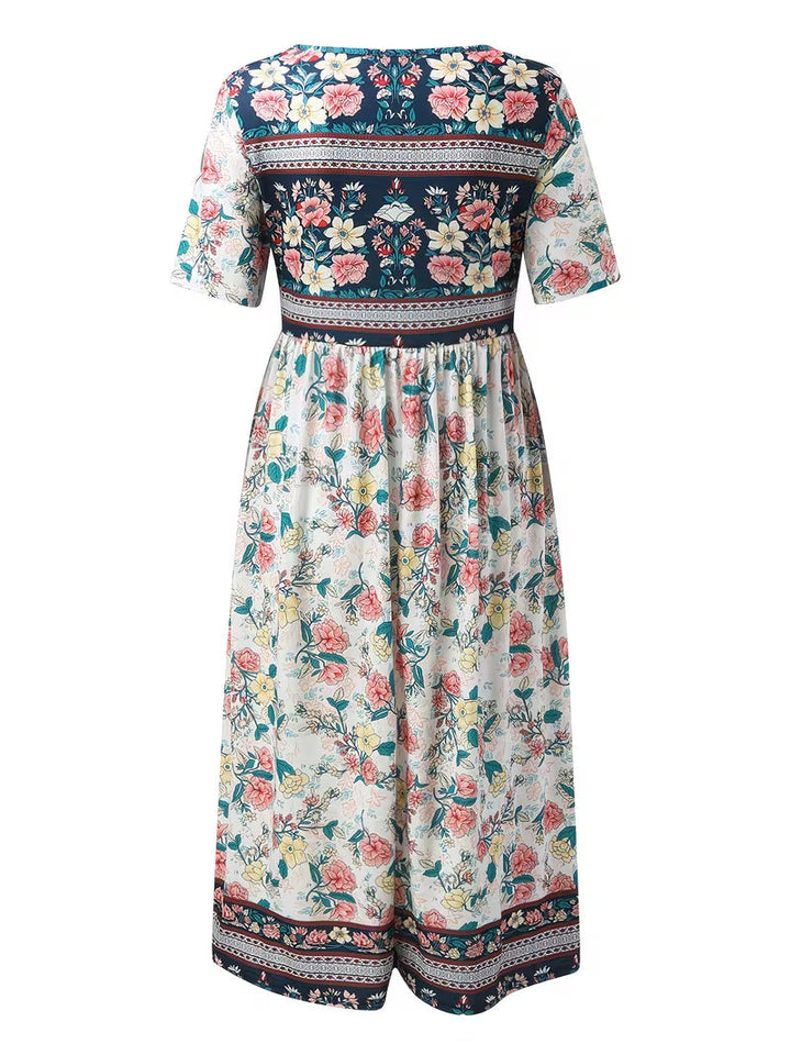 Lisan - Abito vintage con Stampa Floreale e Tasca