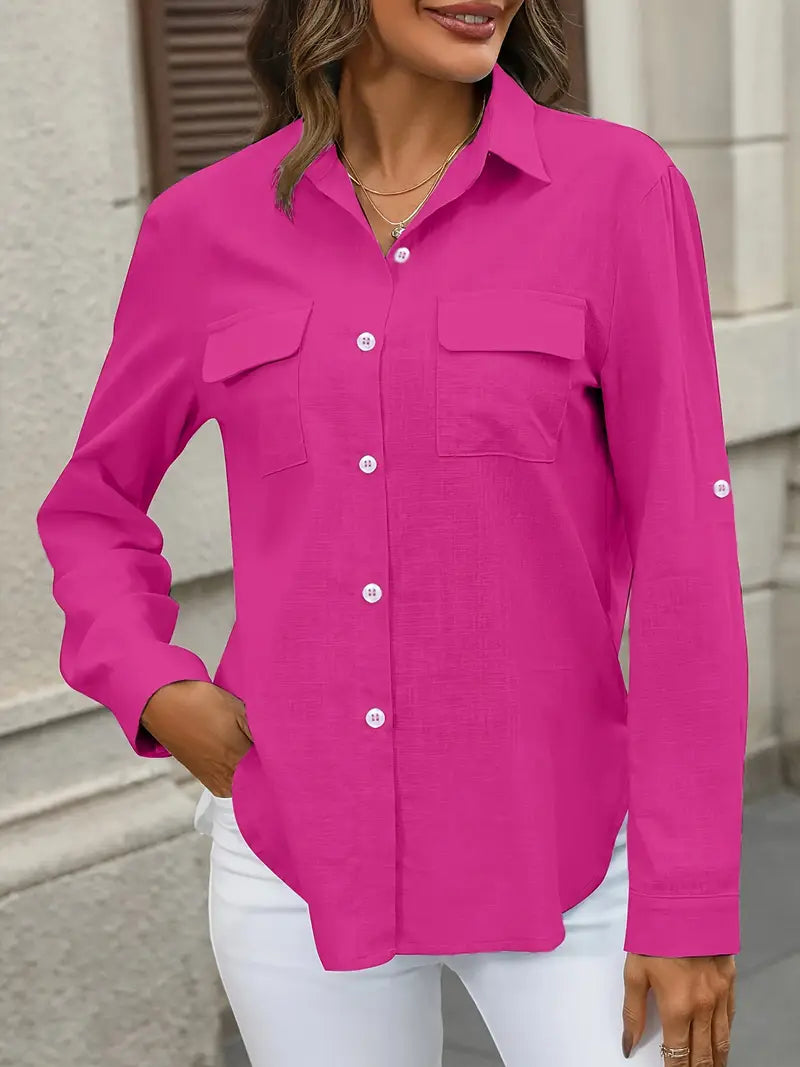 Athena - Camicia In Cotone Con Tasche Frontali