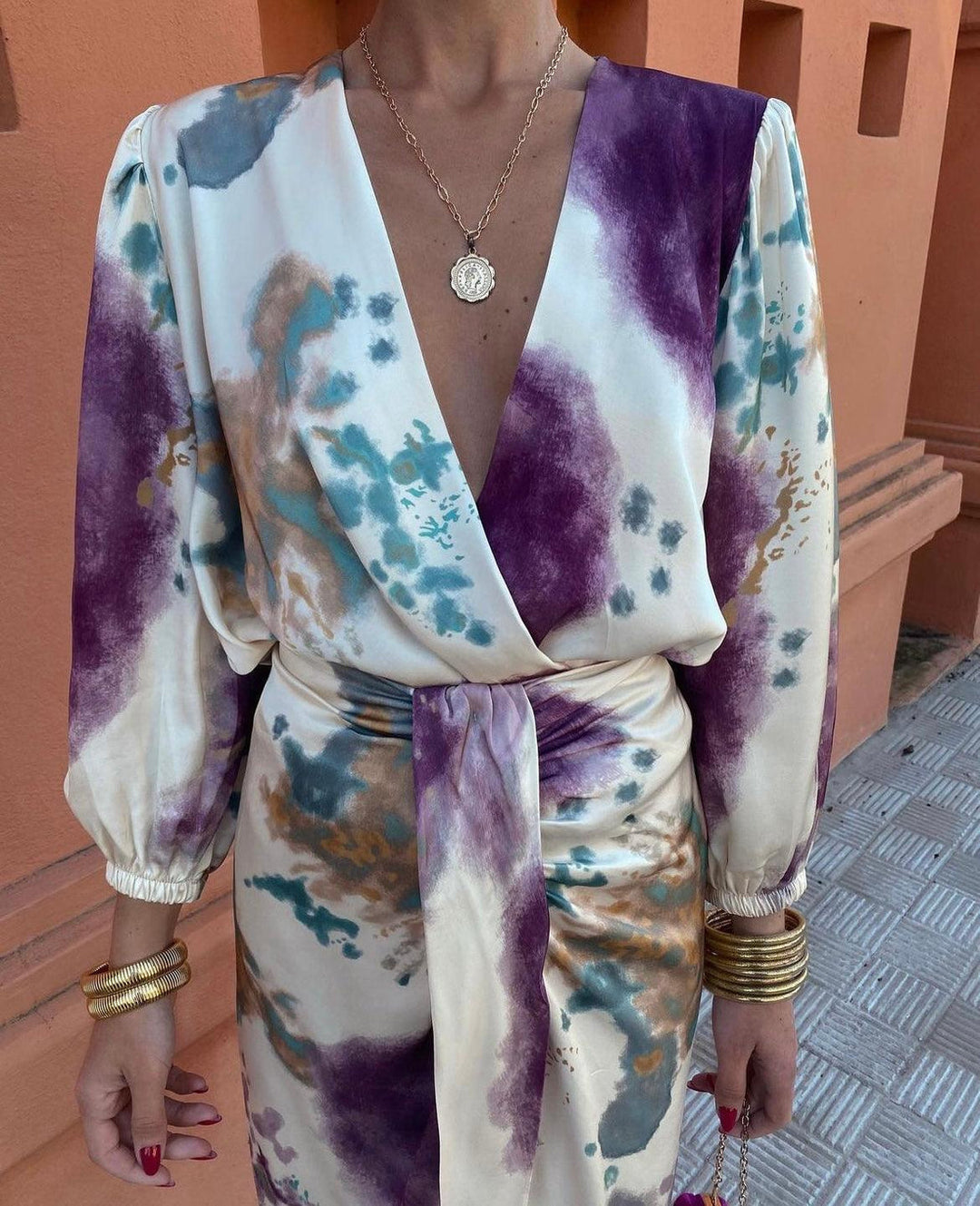 Goizane - Elegante Abito Floreale Con Scollo a V