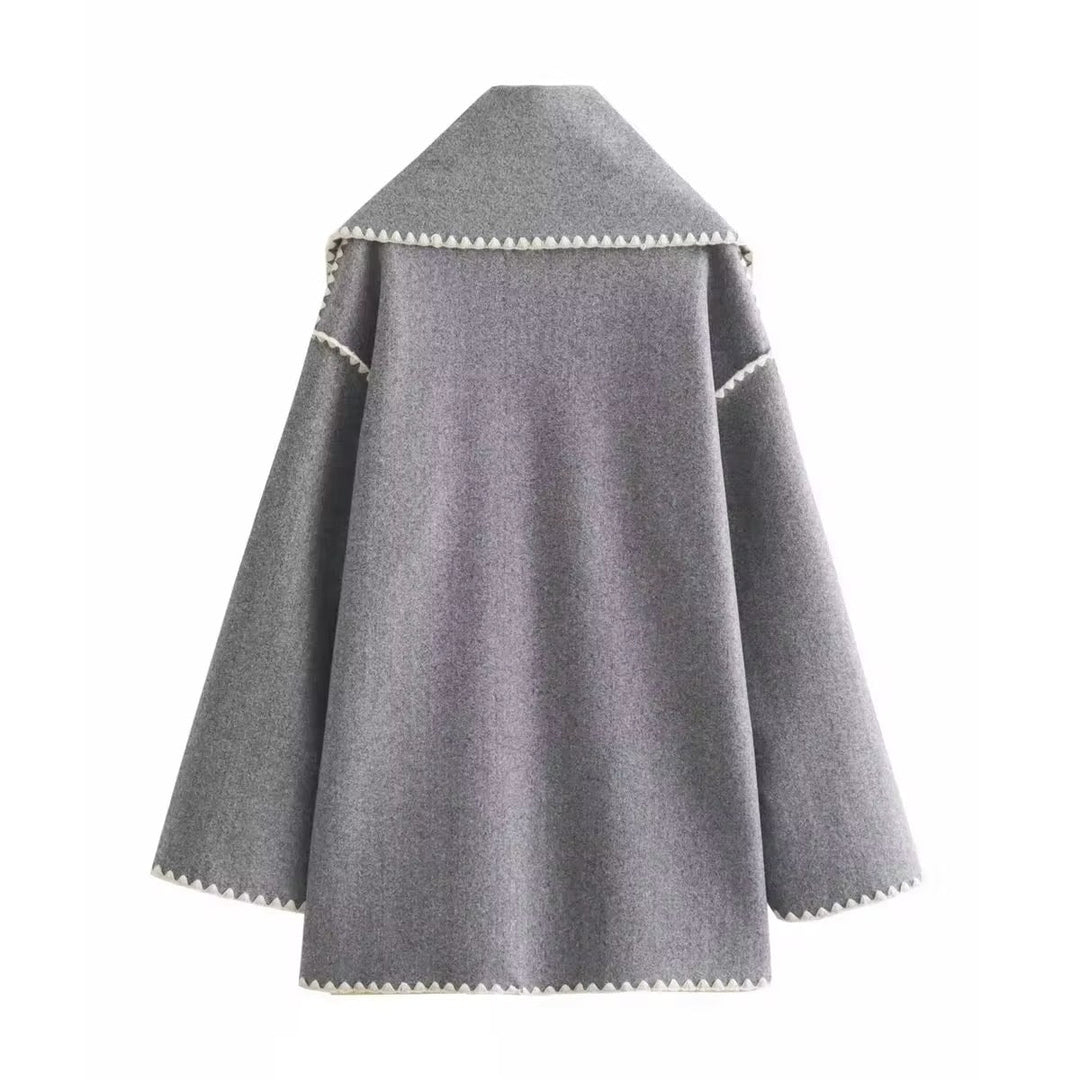 Synia - Cappotto Con Frange Ricamate E Sciarpa Abbinata