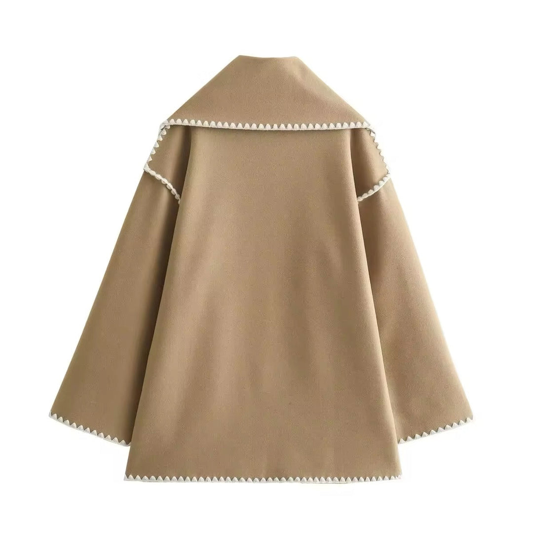 Synia - Cappotto Con Frange Ricamate E Sciarpa Abbinata