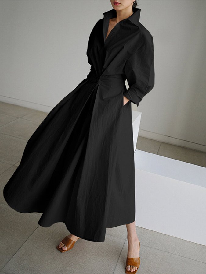 Priyanka - Elegante Abito Lungo Con Maniche Lunghe