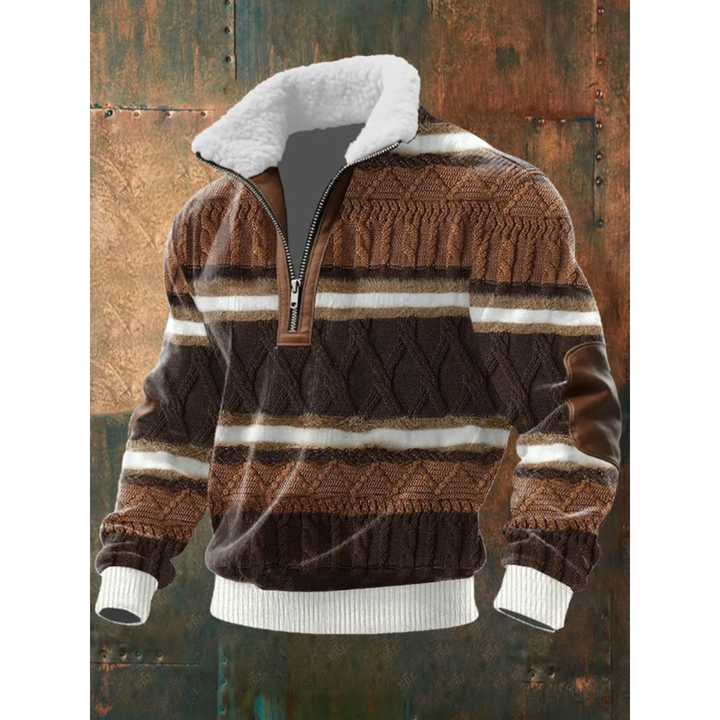 Ibrahima - Maglione In Pile Con Collo Alto e Zip