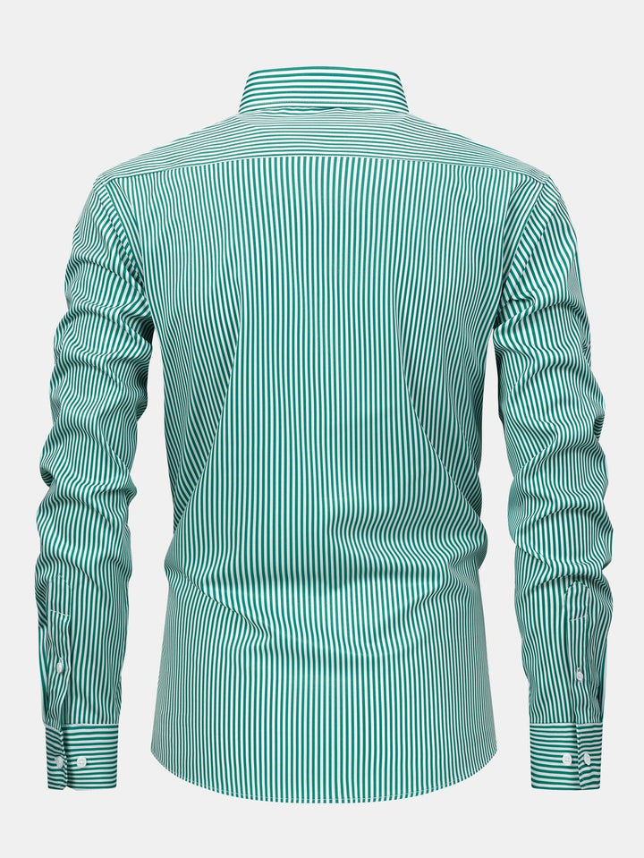 Corey - Camicia a Maniche Lunghe a Righe Con Bottoni