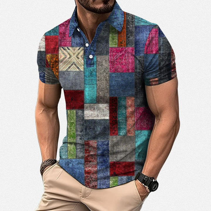Gasan - Polo a Maniche Corte Multicolore Camicia
