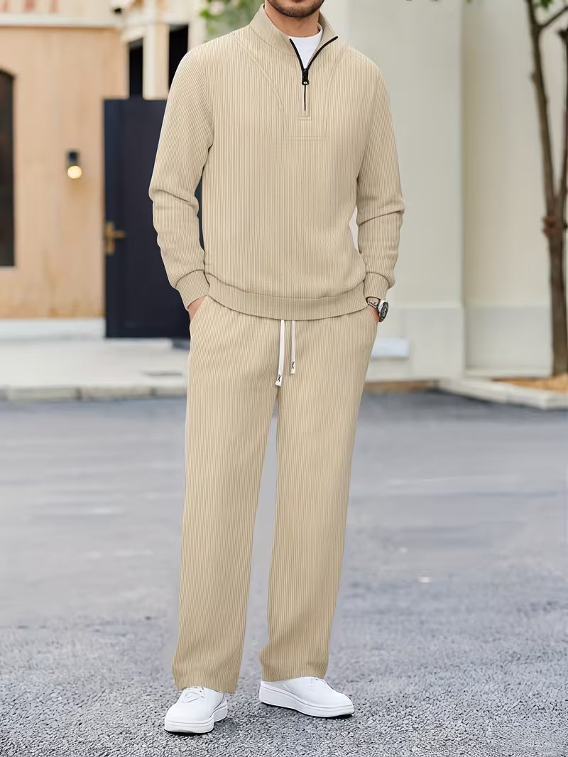Cian - Completo Da Ginnastica a Due Pezzi Con Zip a Un Quarto