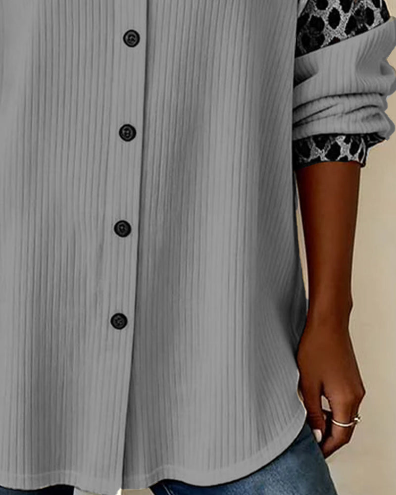 Jordana - Camicia Con Colletto Abbottonato e Stampa Leopardata