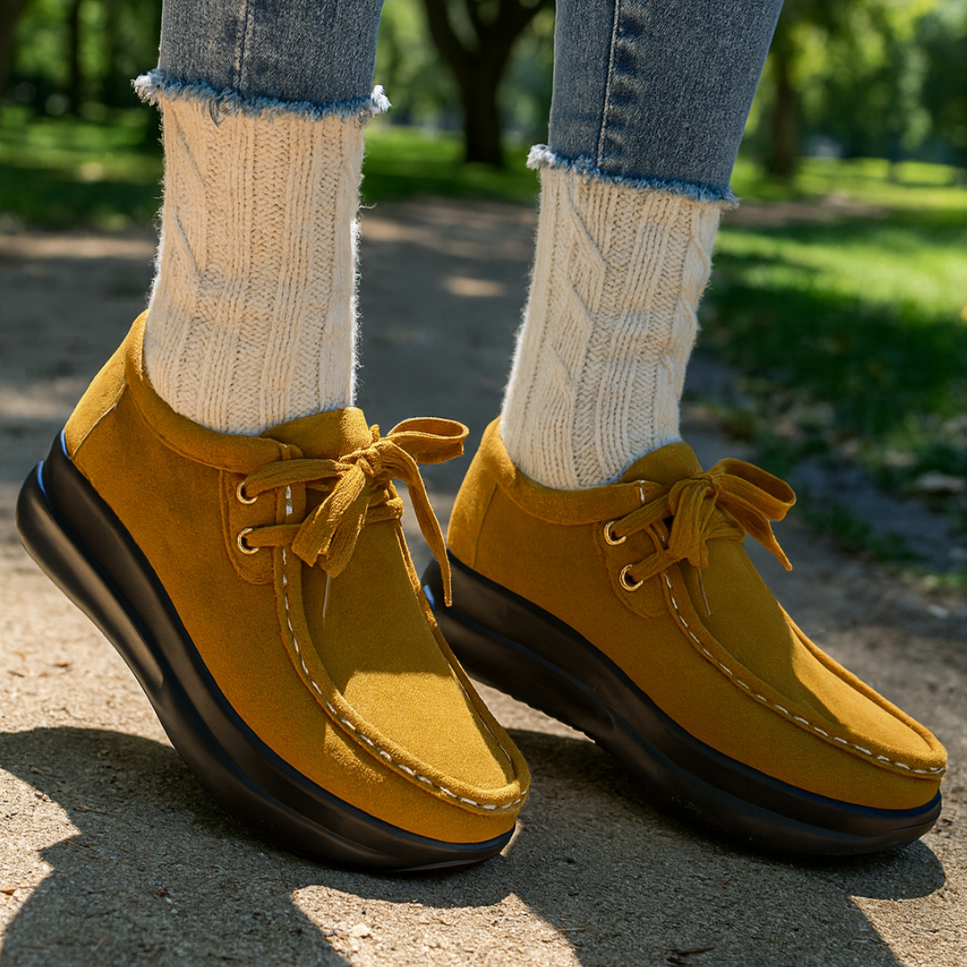 Tonja – Scarpa Stringate In Pelle Scamosciata Con Suola Antiscivolo