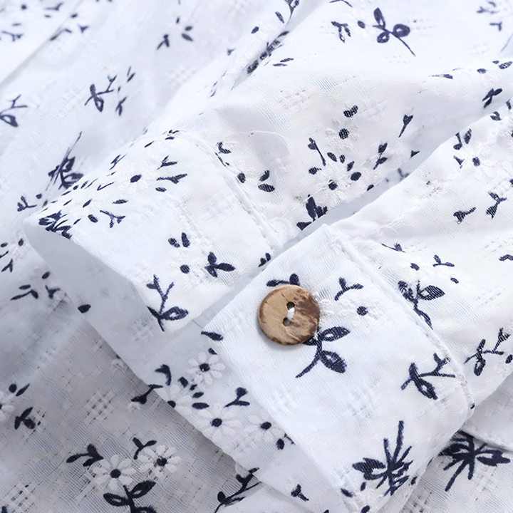 Prisca - Camicia a Maniche Lunghe con Motivo Floreale