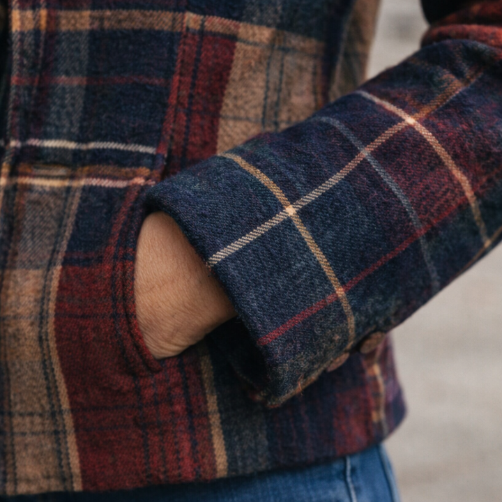 Meeran - Cappotto a Quadri con Colletto