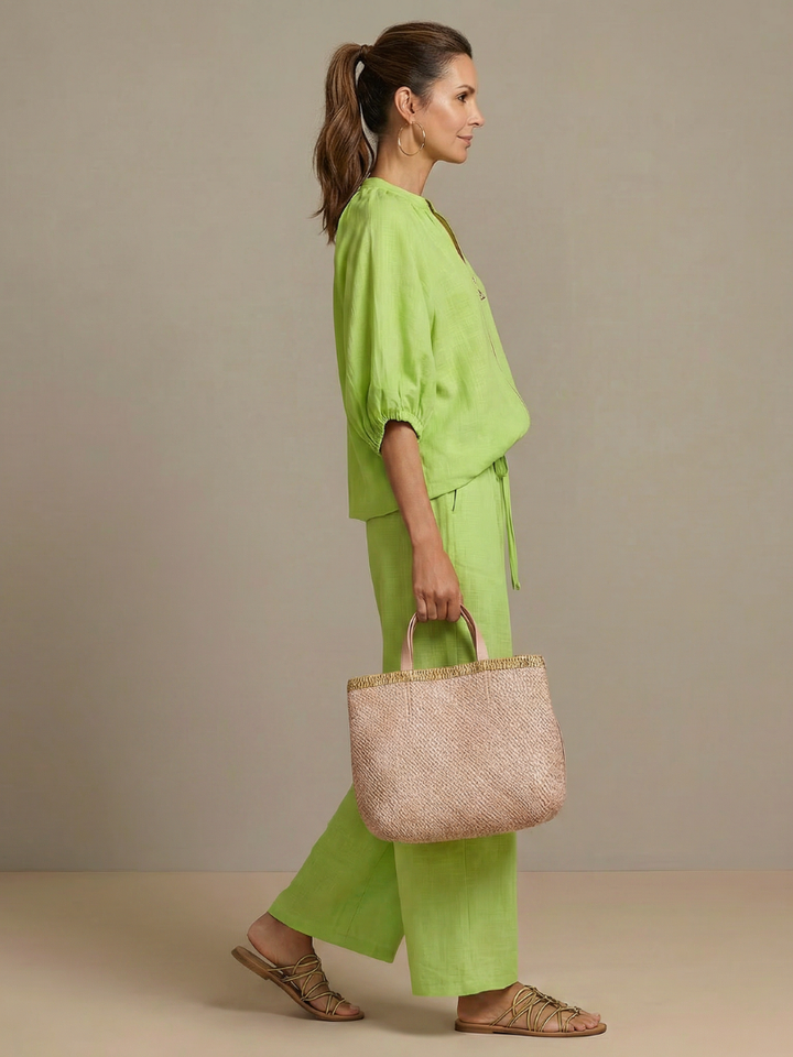 Sharina - Set Composto Da Camicetta Con Zip E Pantaloni a Gamba Larga