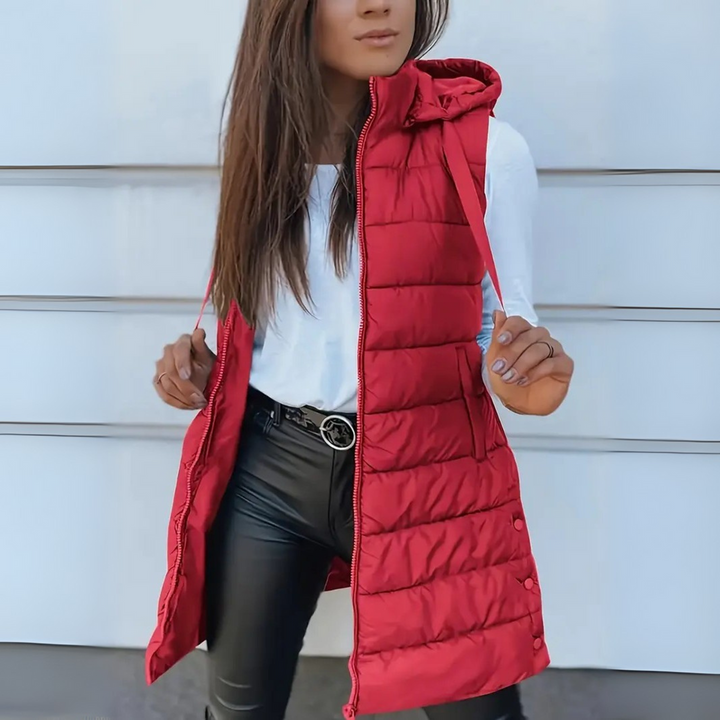 Maurina - Gilet Puffer Lungo Senza Maniche Casual