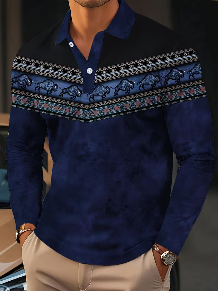 Tamas - Polo Casual Vintage Con Stampa 3D a Colori