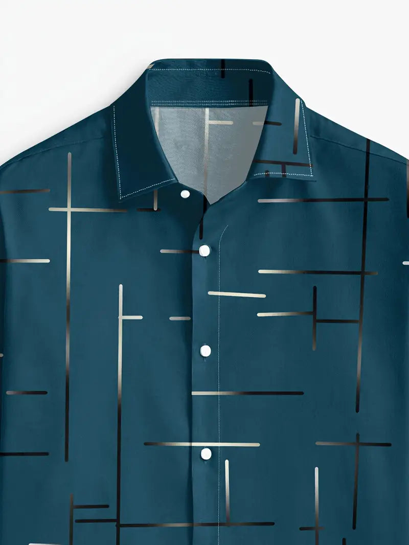 Nerio - Camicia a Maniche Lunghe Con Stampa Geometrica