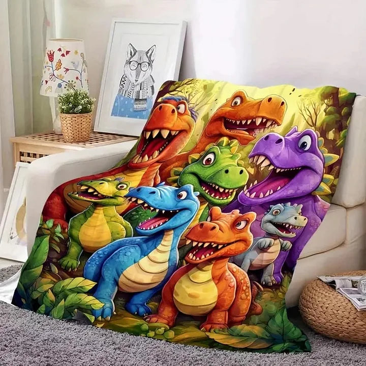 DinoSnuggle - Morbida e Divertente Coperta con Dinosauri Stampa Digitale HD