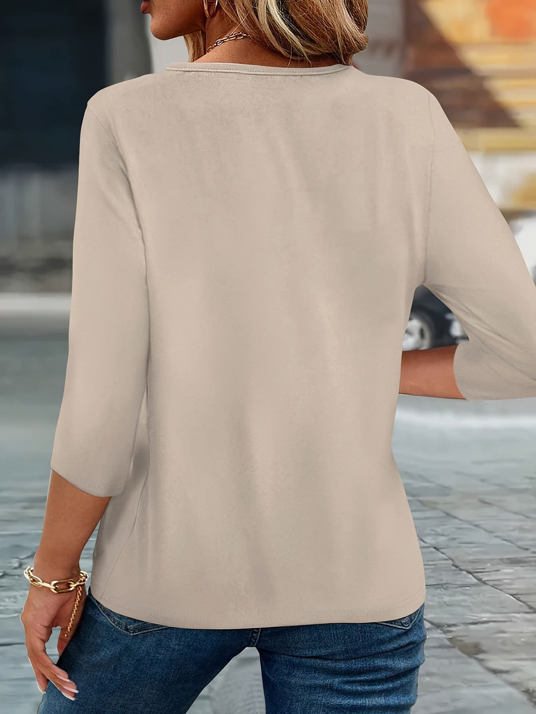 Amandine - Camicia Estiva Alla Moda Con Scollo a V