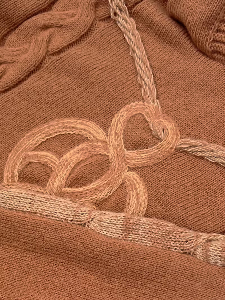 Cypriana - Elegante Maglione Lavorato a Maglia Con Cappuccio