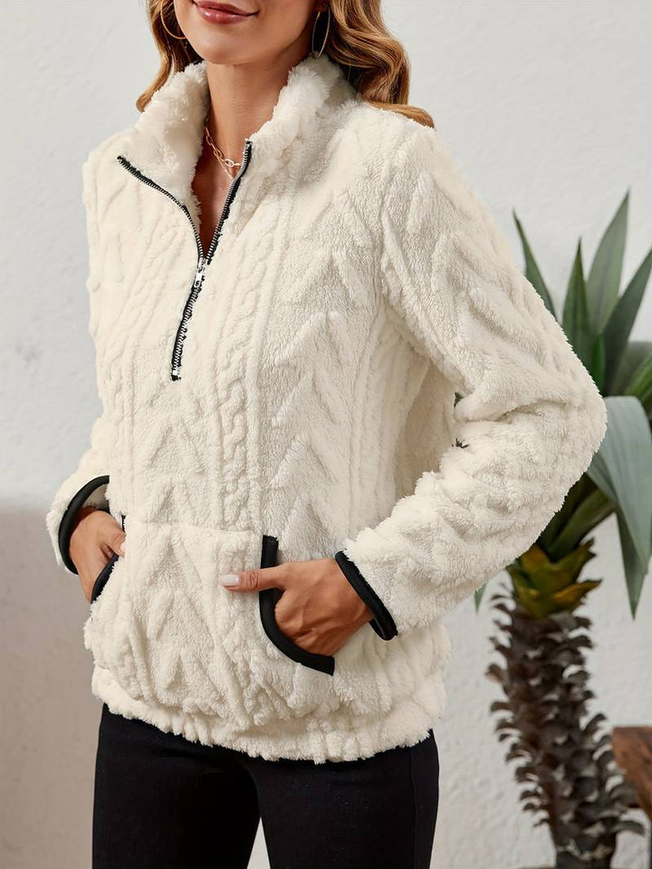 Naama - Maglione Elegante Con Mezza Zip e Tasca
