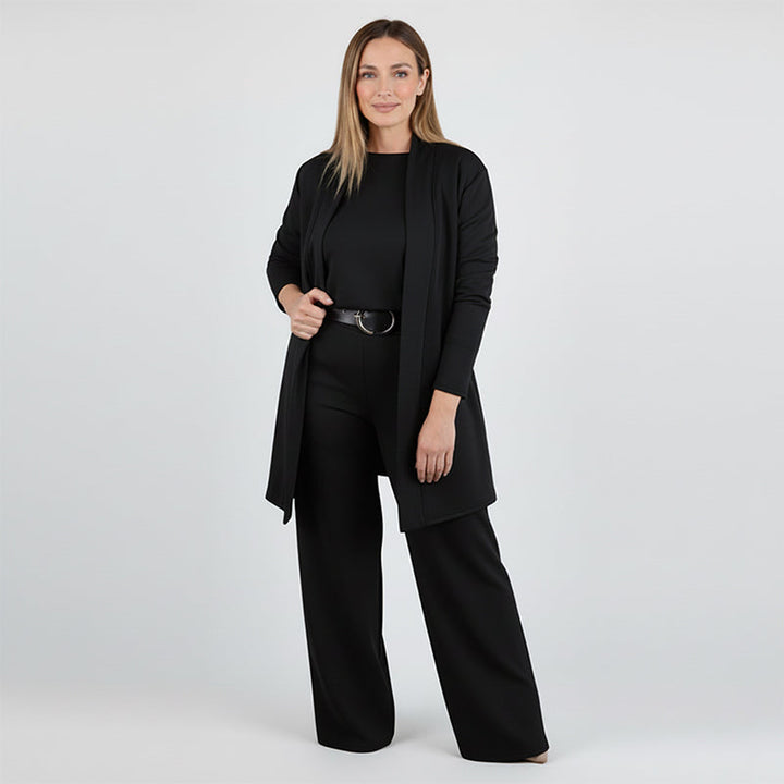 Dorren - Elegante Set Di 3 Pezzi Con Cardigan Lungo, Top e Pantaloni