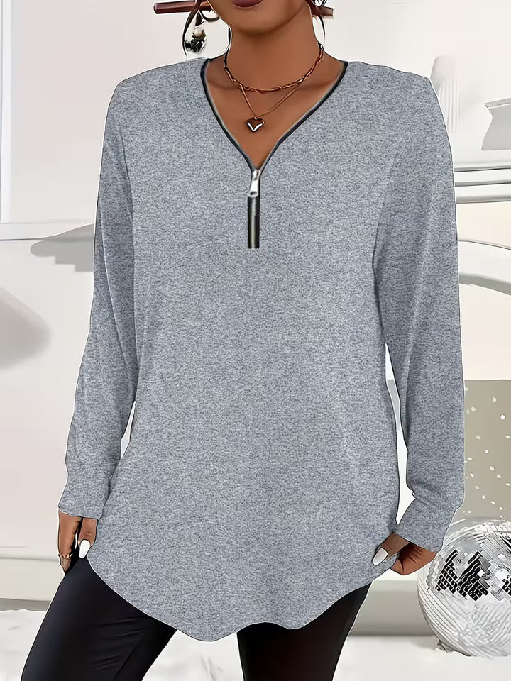 Liorah - Elegante Camicia Con Maniche Lunghe e Zip