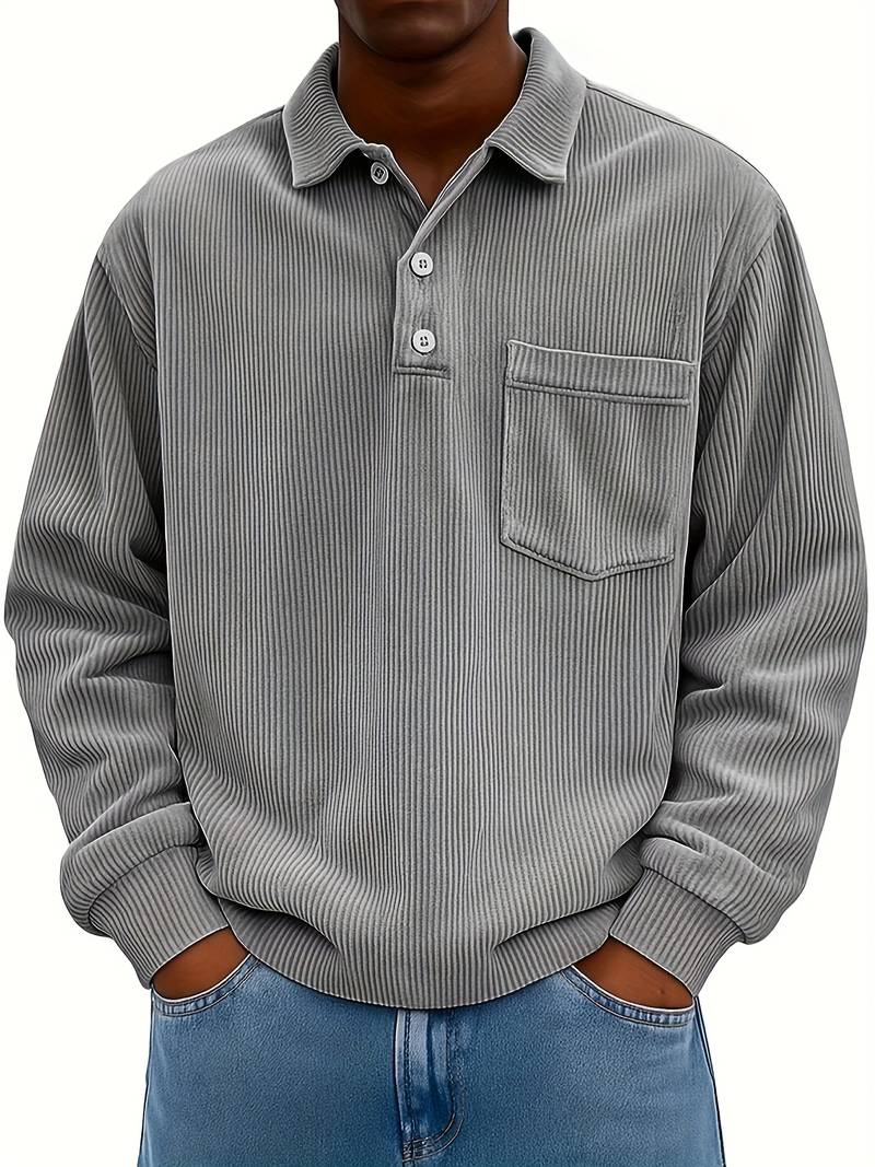 Hawkins - Camicia In Velluto a Coste Con Collo Rovesciato e Maniche Lunghe