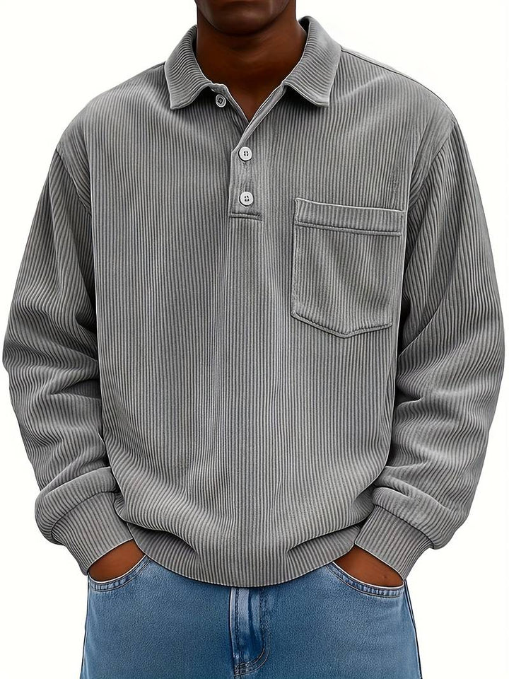 Hawkins - Camicia In Velluto a Coste Con Collo Rovesciato e Maniche Lunghe