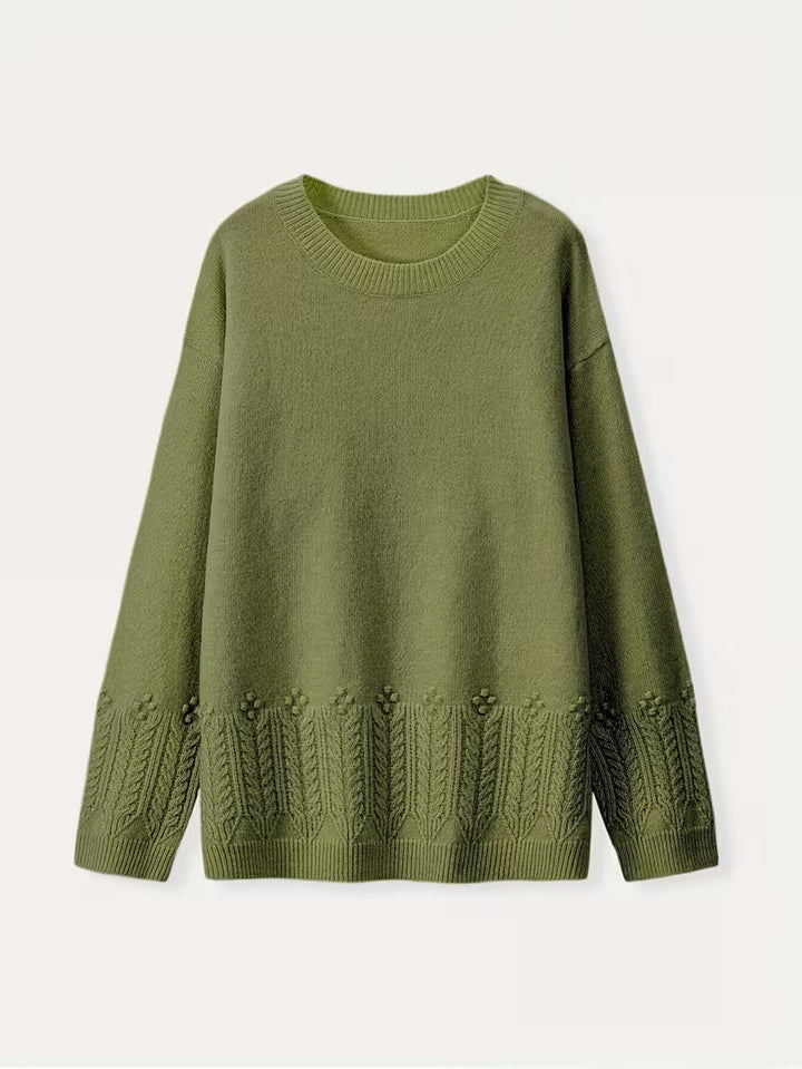 Ghizala - Maglione a Girocollo in Maglia a Motivi Floreali