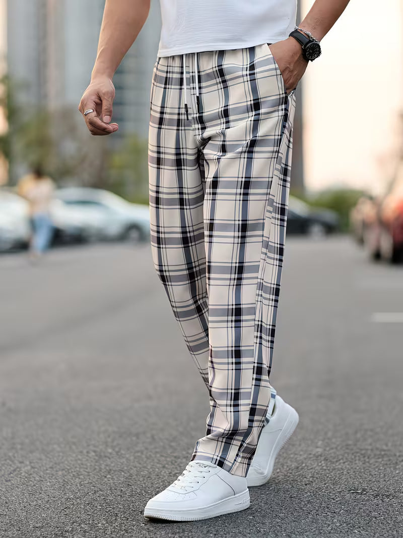 Idriz - Pantaloni a Quadri Con Elastico in Vita