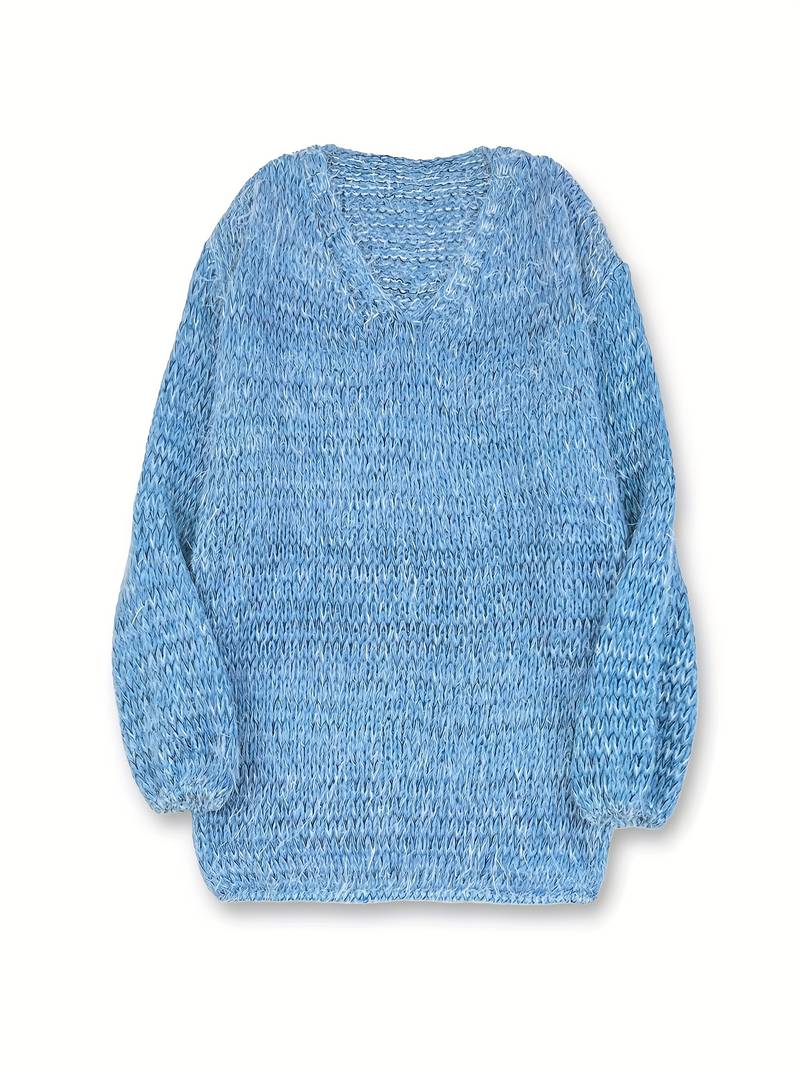 Lital - Elegante Maglione Morbido Con Scollo a V
