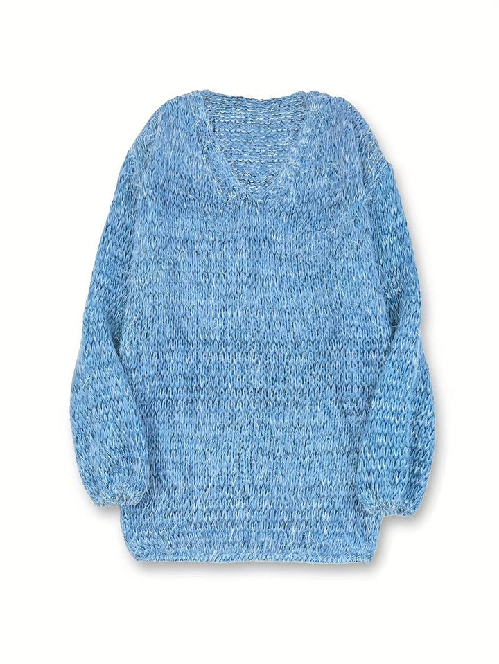 Lital - Elegante Maglione Morbido Con Scollo a V