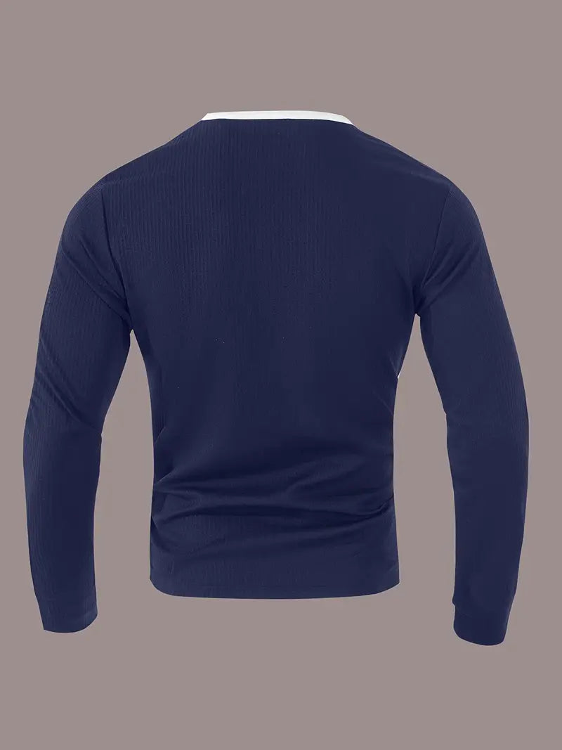 Kyran - Camicia Henley A Maniche Lunghe Con Motivo A Nido d'Ape