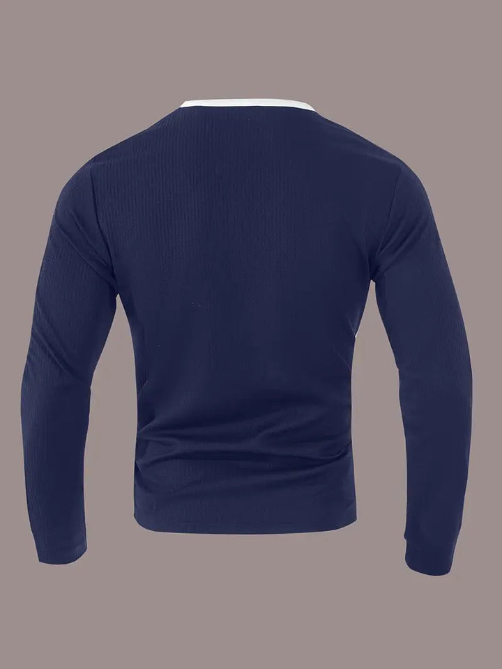 Kyran - Camicia Henley A Maniche Lunghe Con Motivo A Nido d'Ape