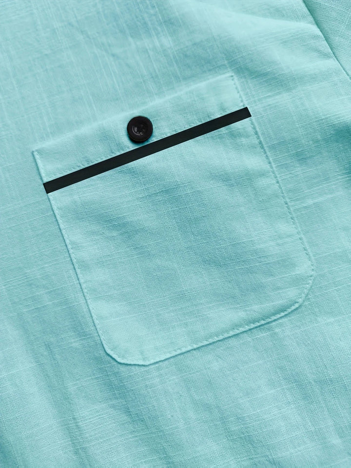 Putin - Camicia Taspirante a Maniche Corte Con Taschino