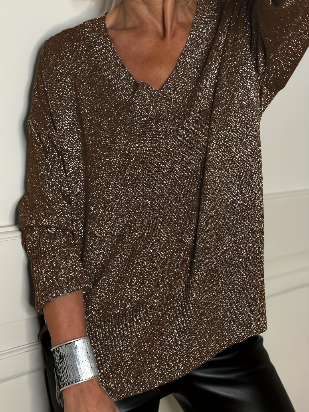 Healy - Maglione Lavorato a Maglia Con Scollo a V